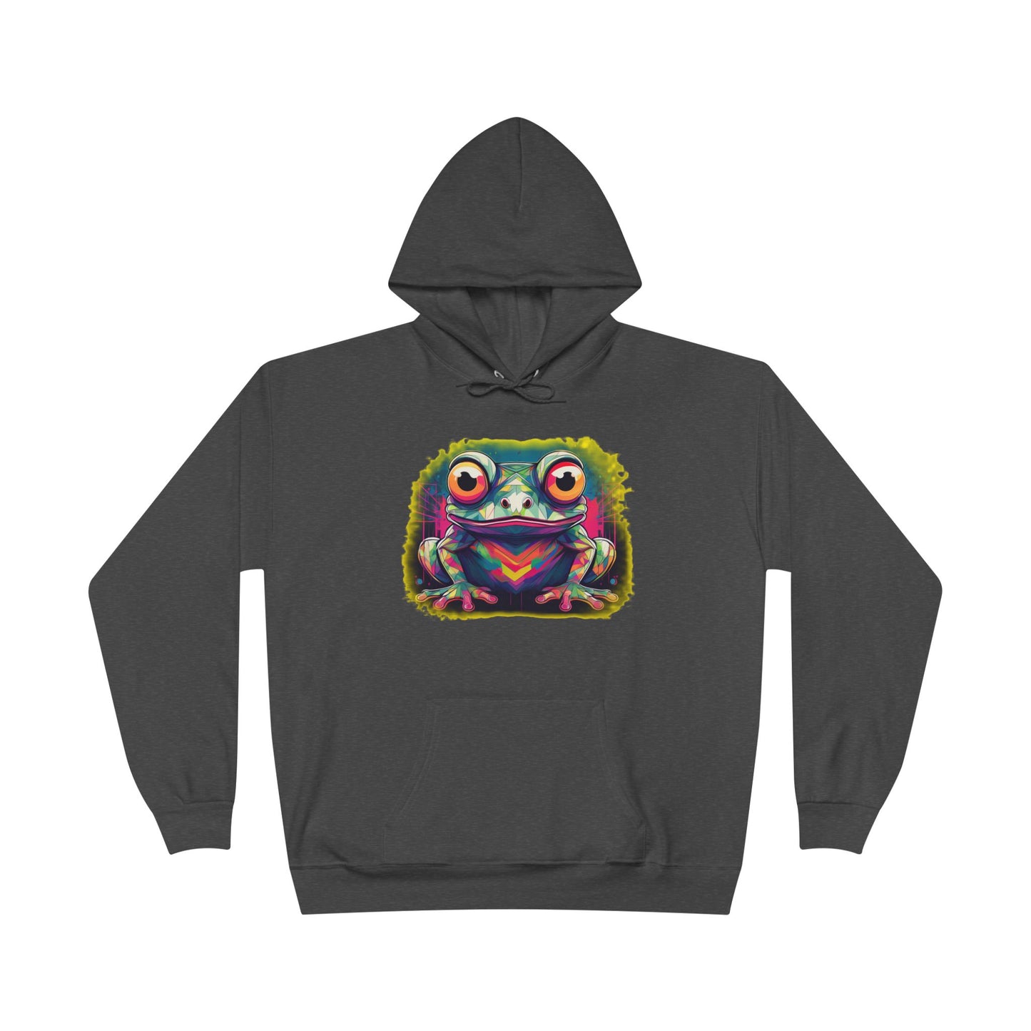 Geo Neon Tree Frog Hoodie | Cute Frog Gift | Nature Lover Sweatshirt | Eco Hoodie | Pacific NW Gear Co