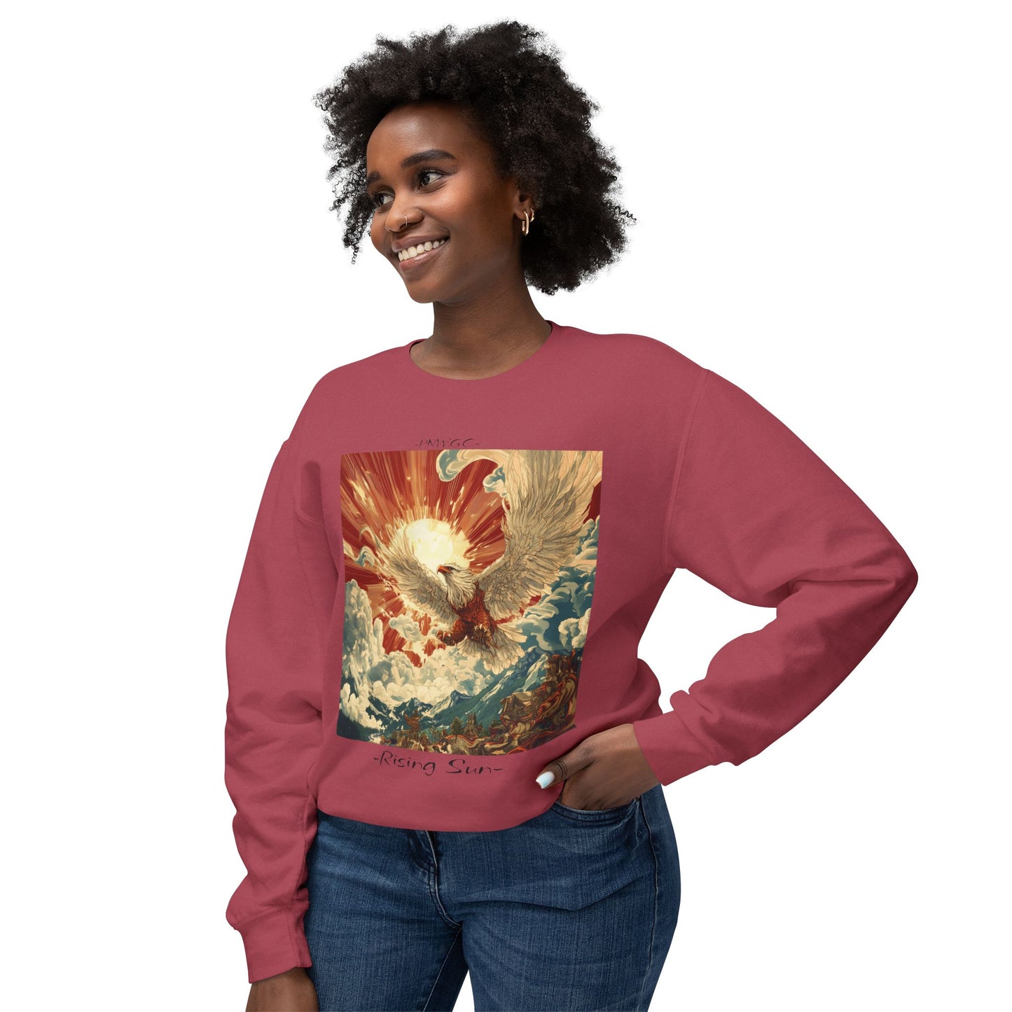 Rising Sun Crewneck Sweatshirt | Unisex Lightweight Sweater | PNW Gear Co.