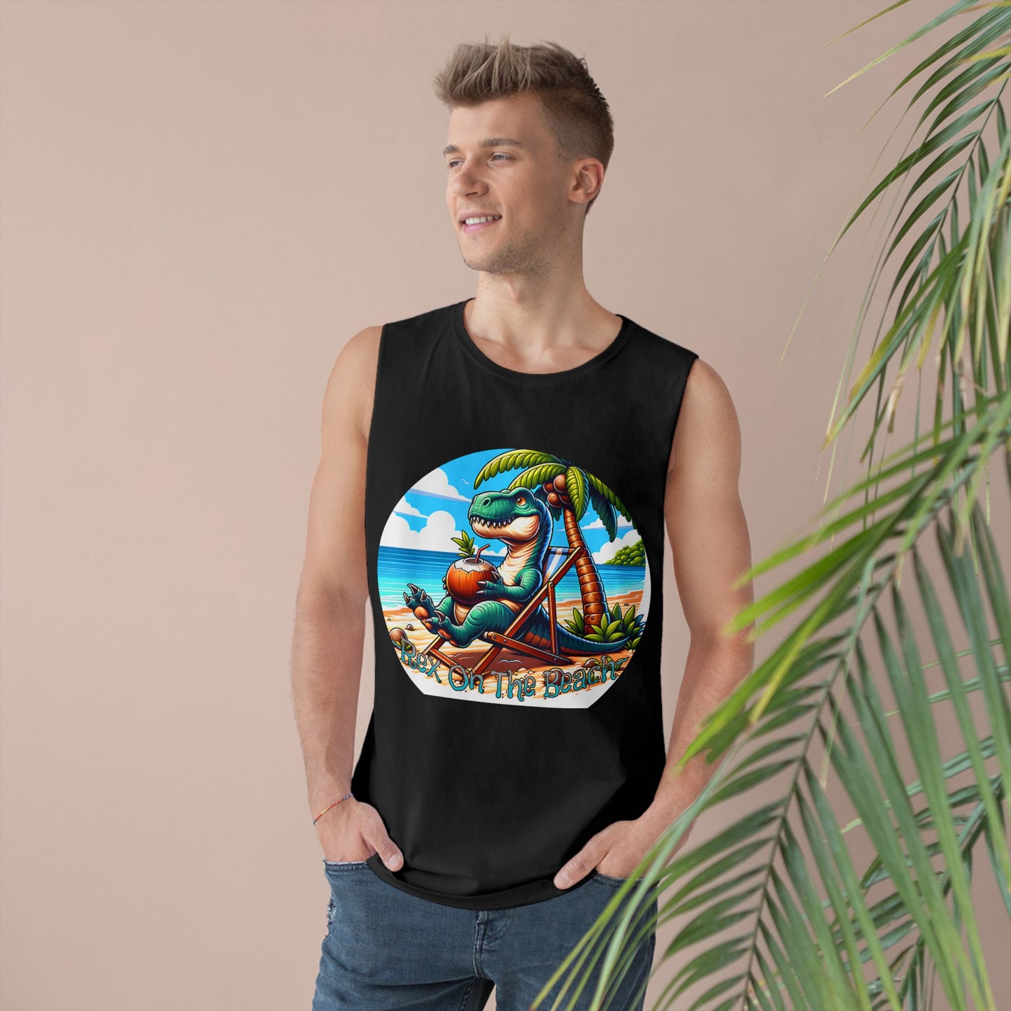 Rex On The Beach Tank Top | Funny T-Rex Shirt | Beach Vacation Tee | Dinosaur Gift | Pacific NW Gear Co.