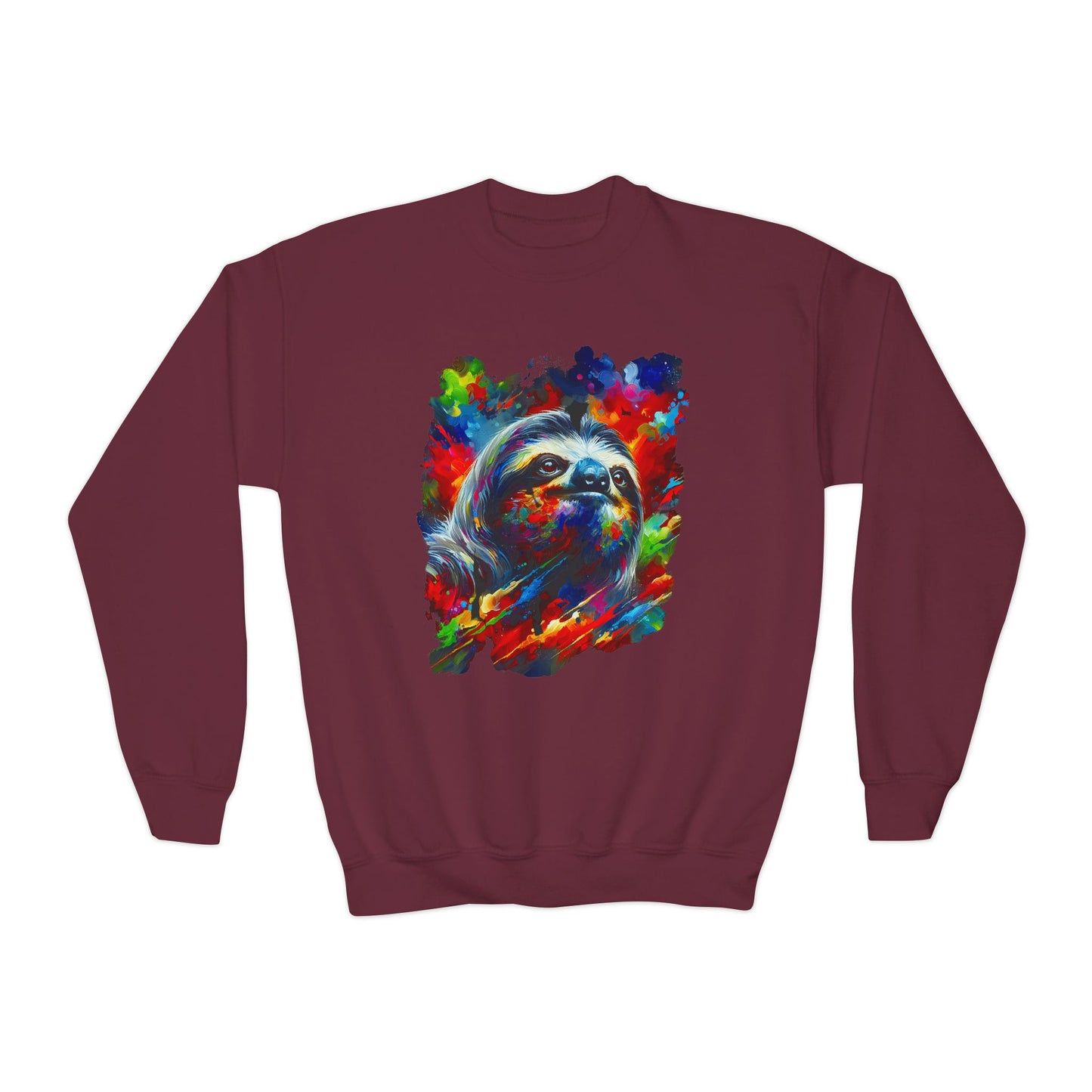 Happy Sloth Sweatshirt | Kids' Graphic Sweater | Colorful Youth Clothing | Sloth Gift | Pacific NW Gear Co