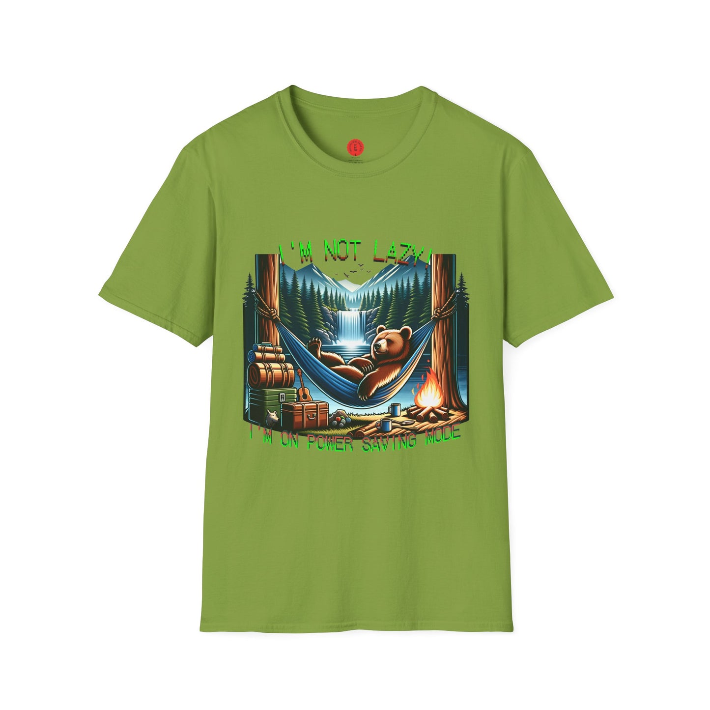 Lazy Bear Camp Tee | Funny Bear Shirt | I'm Not Lazy, I'm On Power Saving Mode! | Relaxed Fit Tee | Pacific NW Gear Co.