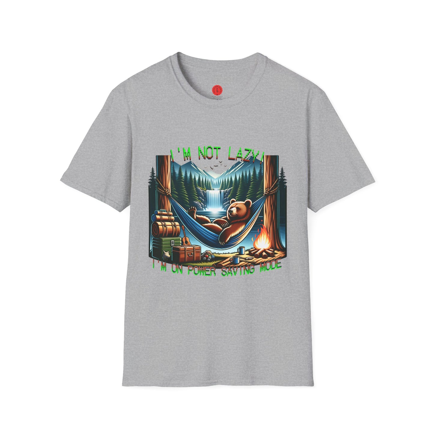 Lazy Bear Camp Tee | Funny Bear Shirt | I'm Not Lazy, I'm On Power Saving Mode! | Relaxed Fit Tee | Pacific NW Gear Co.