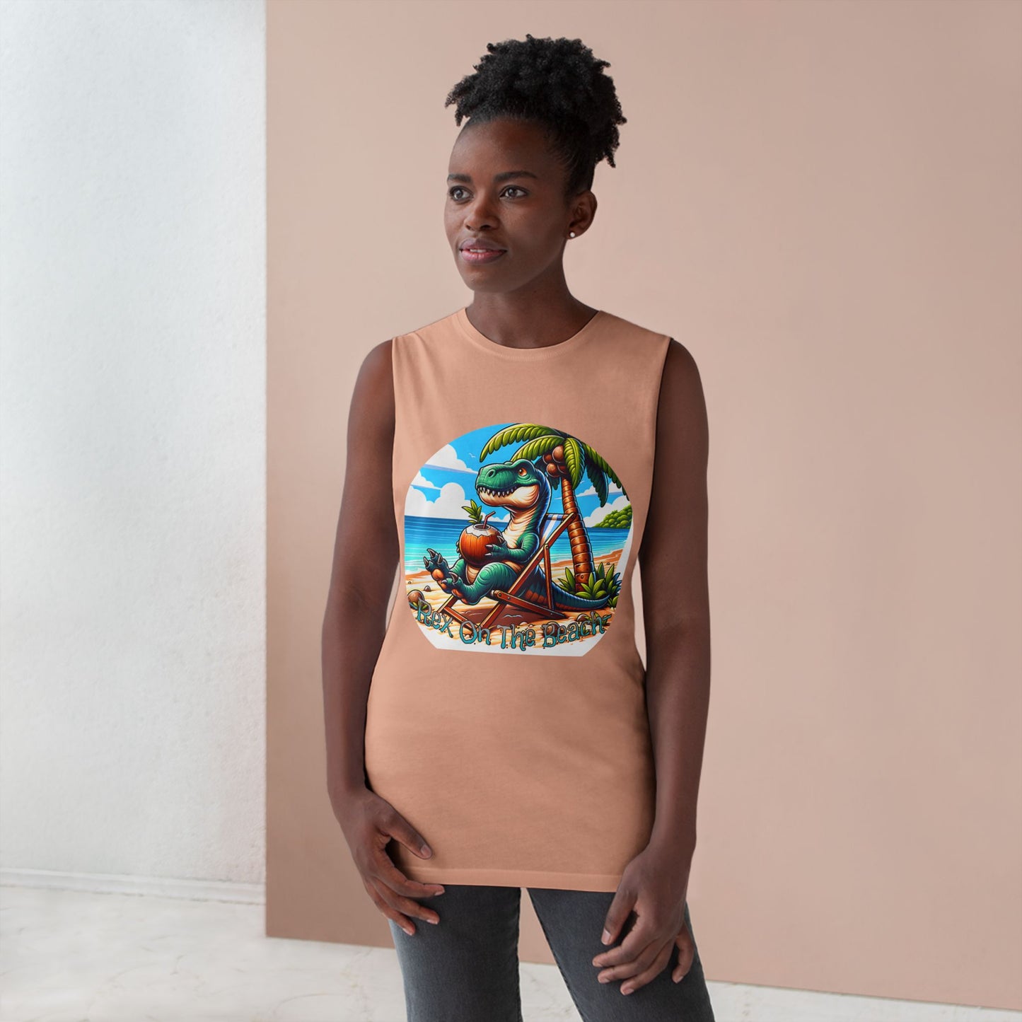 Rex On The Beach Tank Top | Funny T-Rex Shirt | Beach Vacation Tee | Dinosaur Gift | Pacific NW Gear Co.