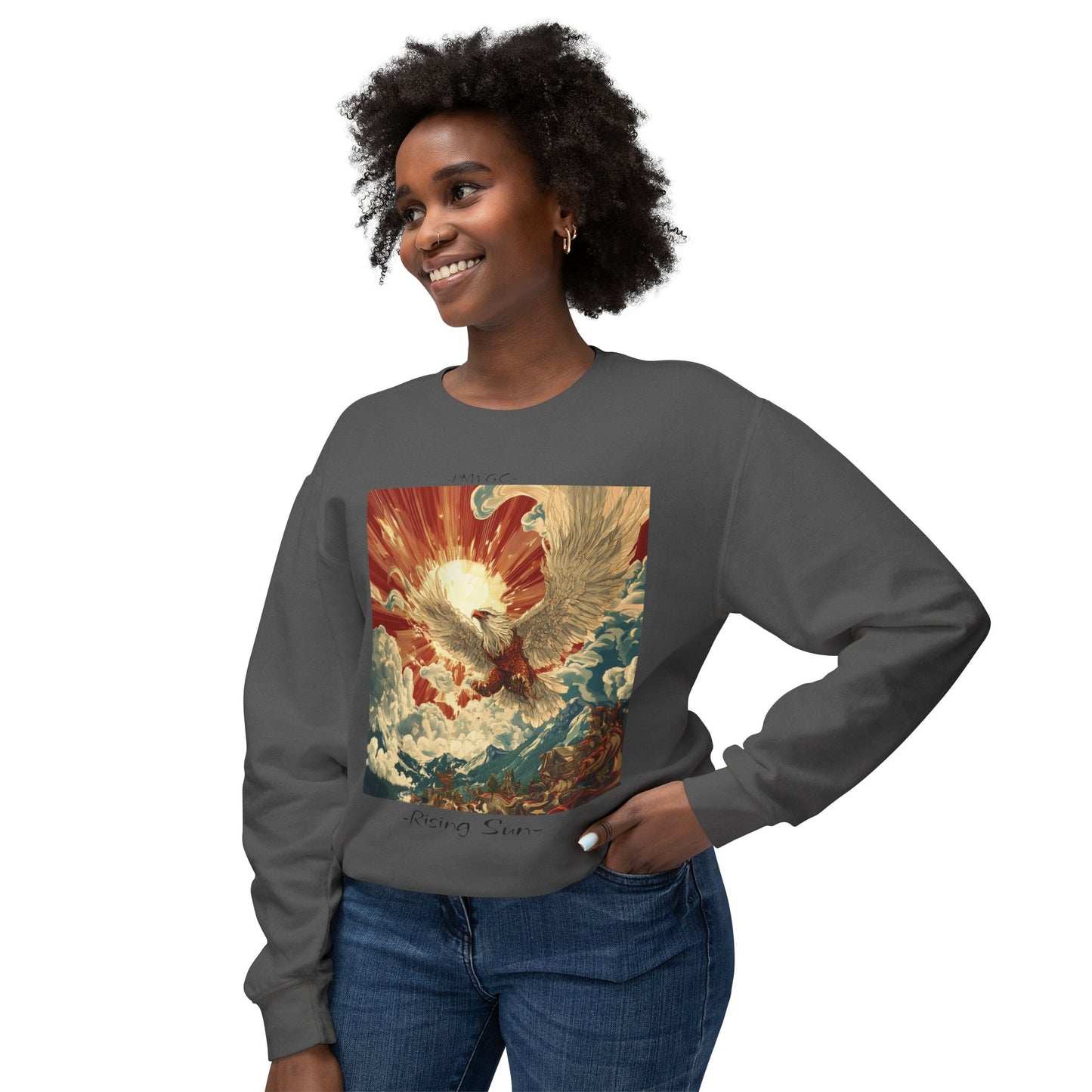 Rising Sun Crewneck Sweatshirt | Unisex Lightweight Sweater | PNW Gear Co.