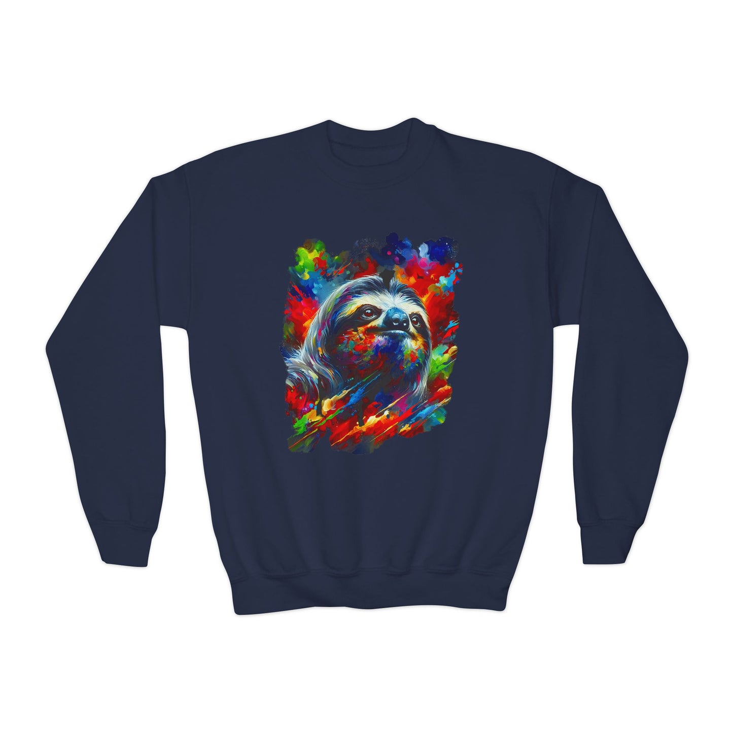 Happy Sloth Sweatshirt | Kids' Graphic Sweater | Colorful Youth Clothing | Sloth Gift | Pacific NW Gear Co