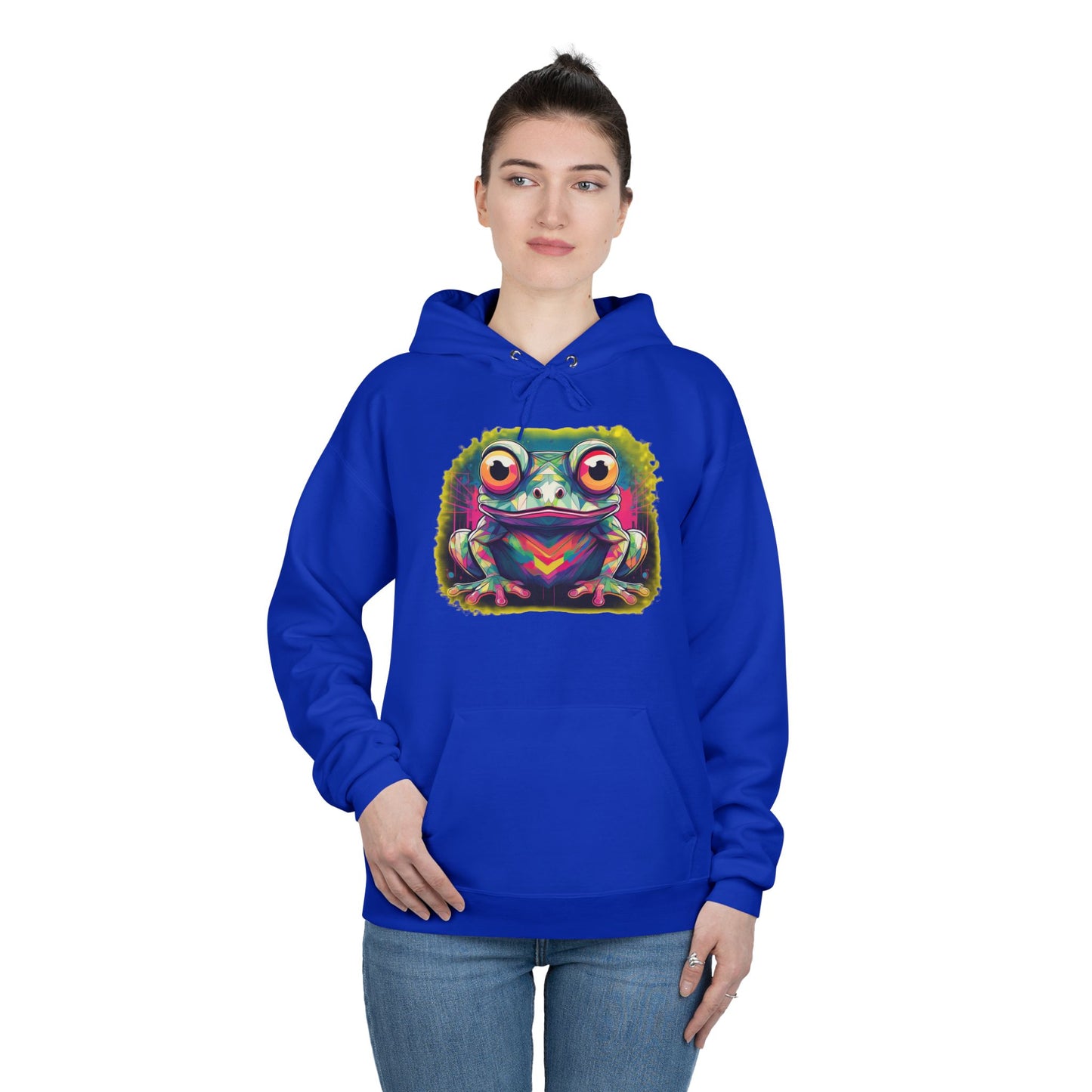 Geo Neon Tree Frog Hoodie | Cute Frog Gift | Nature Lover Sweatshirt | Eco Hoodie | Pacific NW Gear Co