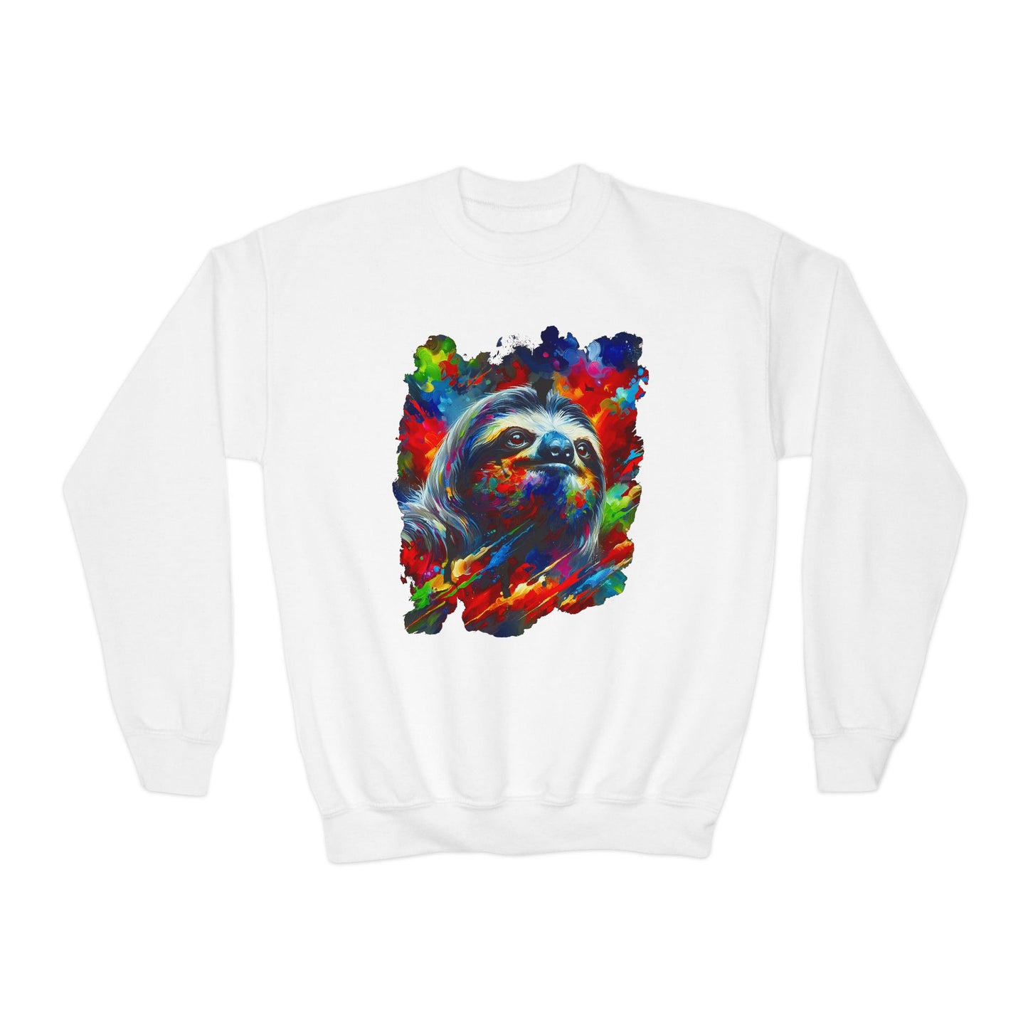 Happy Sloth Sweatshirt | Kids' Graphic Sweater | Colorful Youth Clothing | Sloth Gift | Pacific NW Gear Co