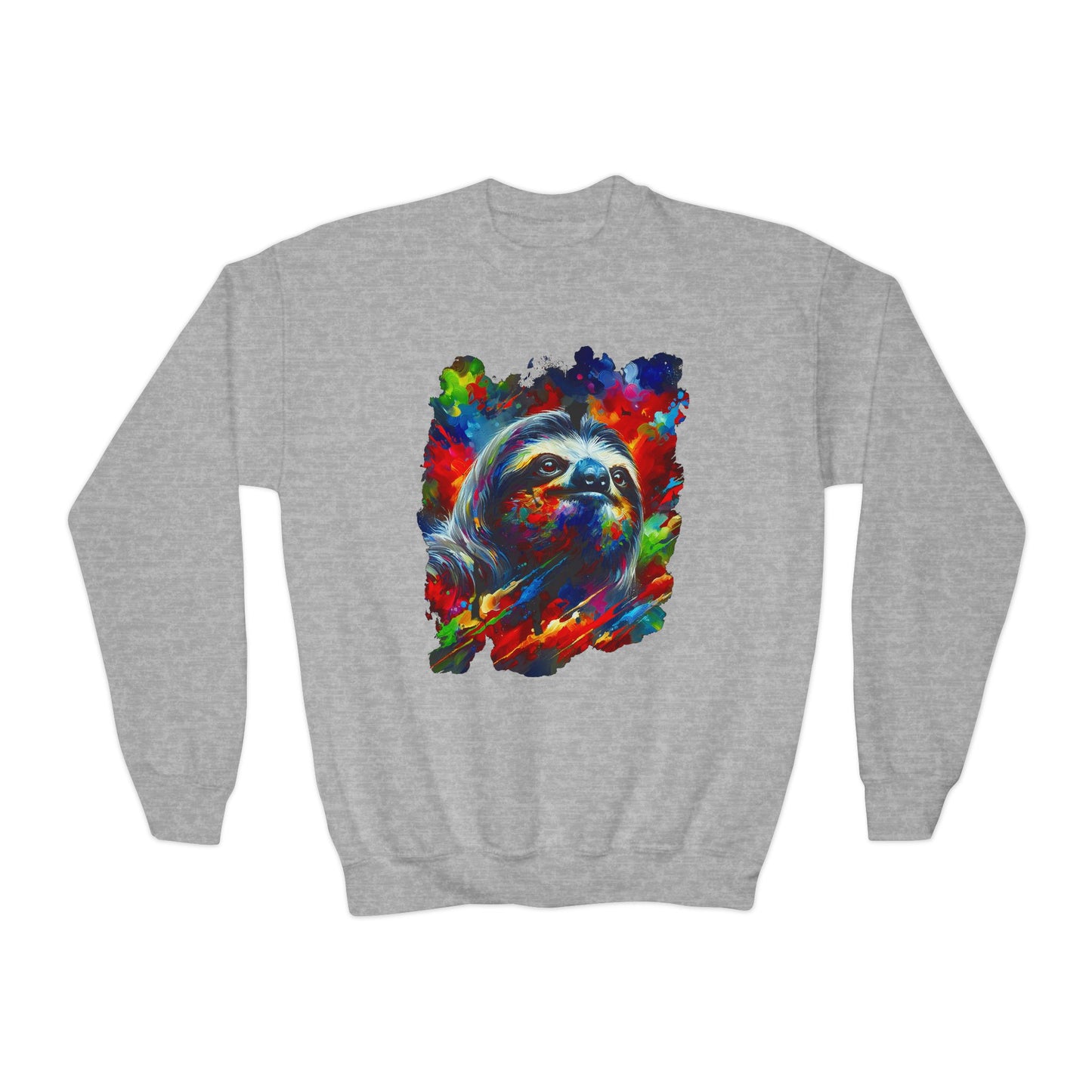 Happy Sloth Sweatshirt | Kids' Graphic Sweater | Colorful Youth Clothing | Sloth Gift | Pacific NW Gear Co