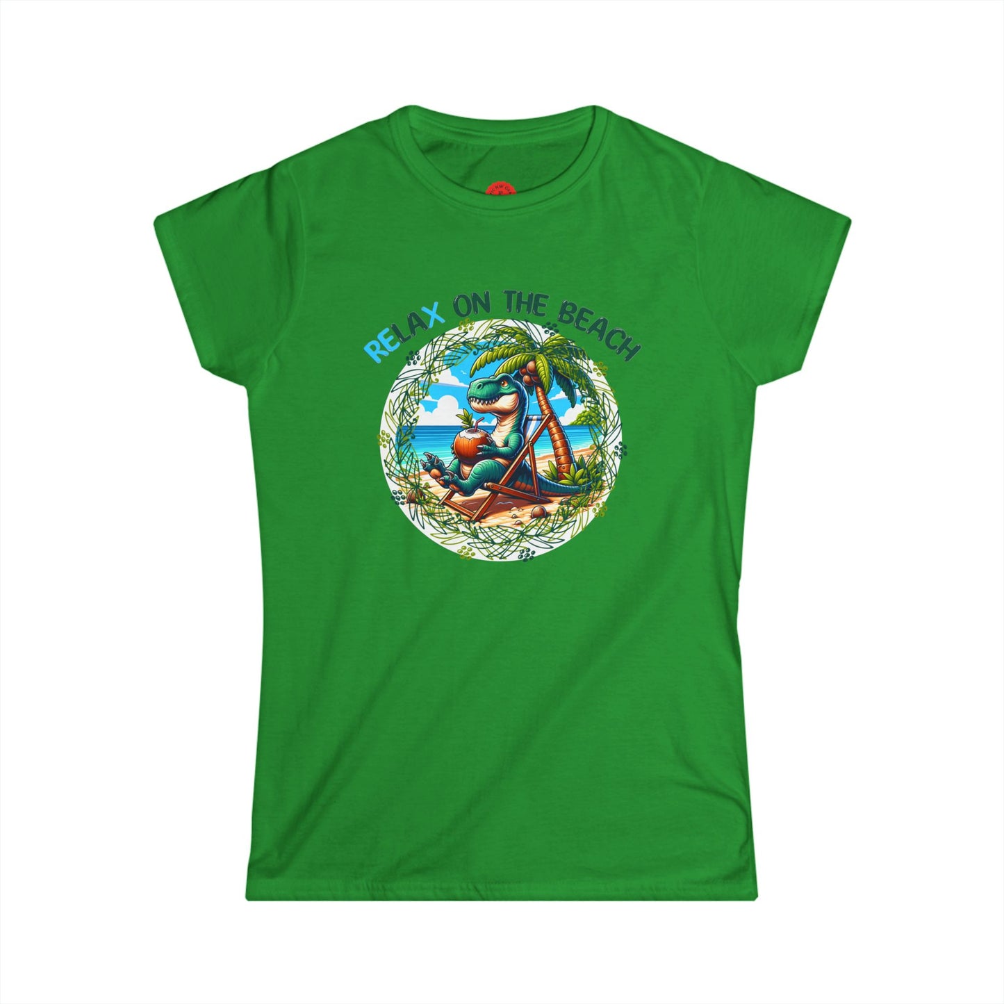 Relaxing Rex Beach Tee | Funny T-Rex Shirt | Women's Summer T-Shirt | Vacation Gift | Pacific NW Gear Co
