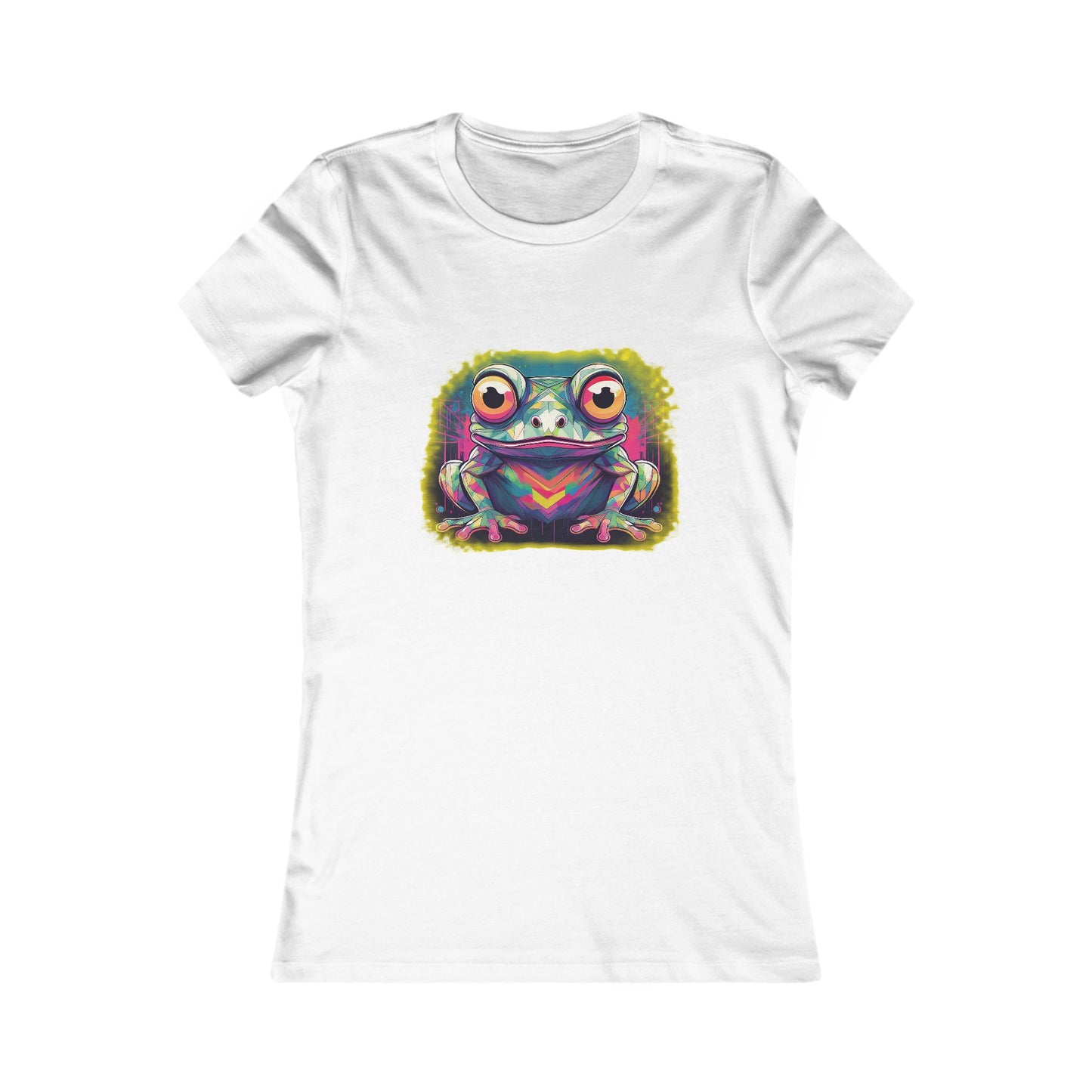 Geo Neon Tree Frog Tee | Funky Frog Top | Women's Nature Tee | Quirky Animal Gift | Pacific NW Gear Co
