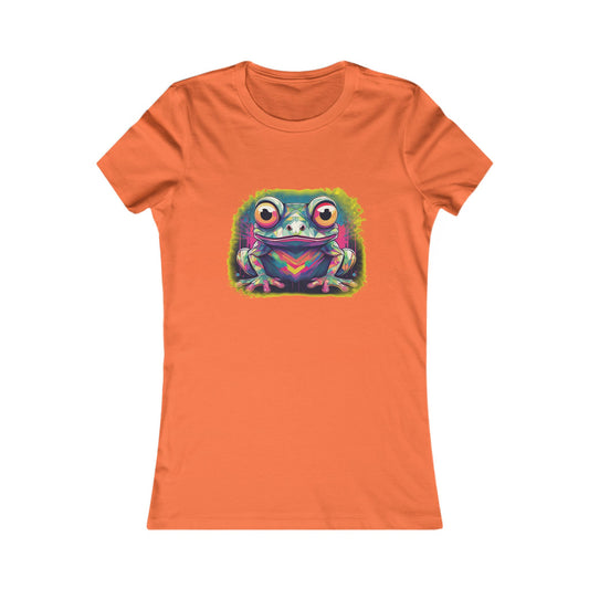 Geo Neon Tree Frog Tee | Funky Frog Top | Women's Nature Tee | Quirky Animal Gift | Pacific NW Gear Co
