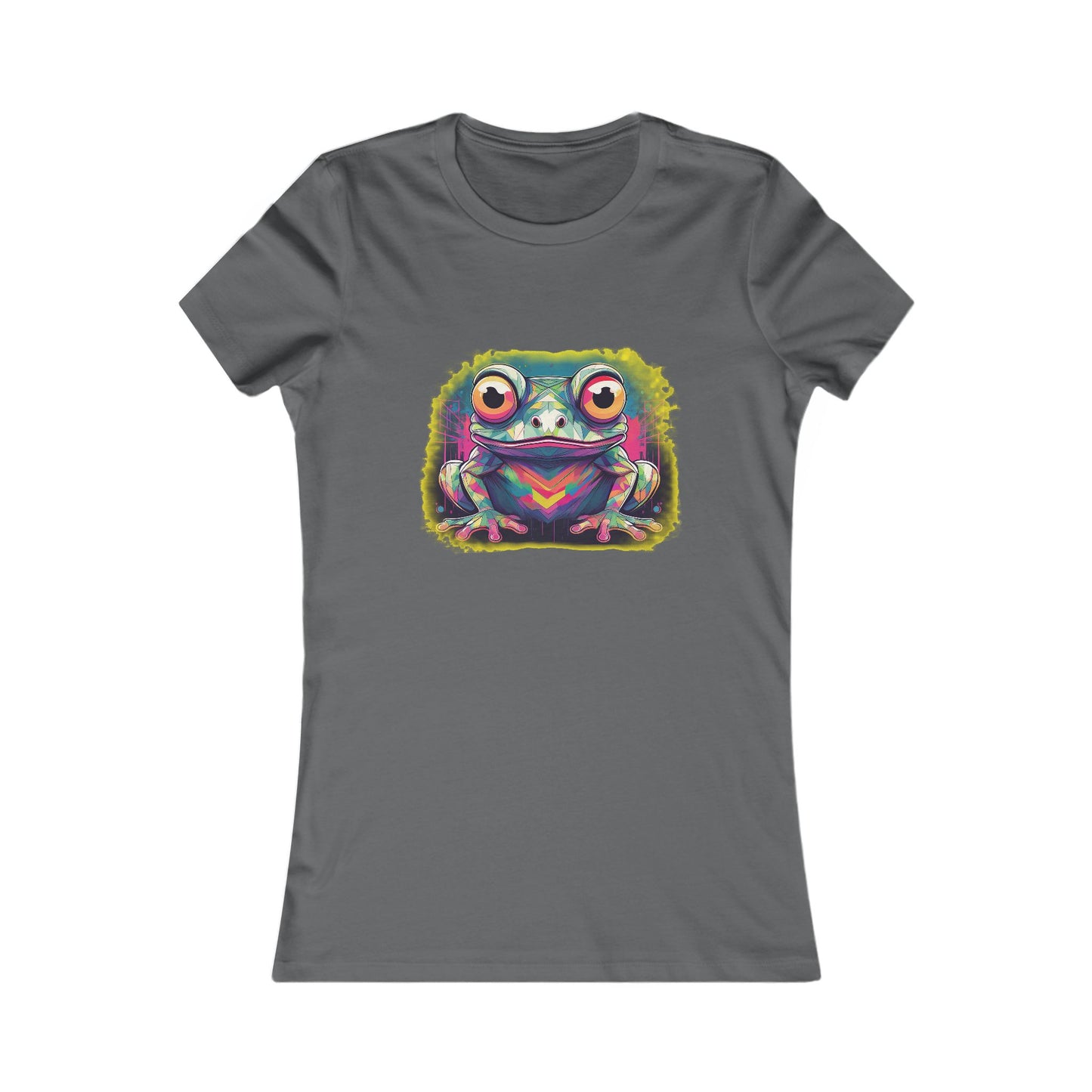 Geo Neon Tree Frog Tee | Funky Frog Top | Women's Nature Tee | Quirky Animal Gift | Pacific NW Gear Co