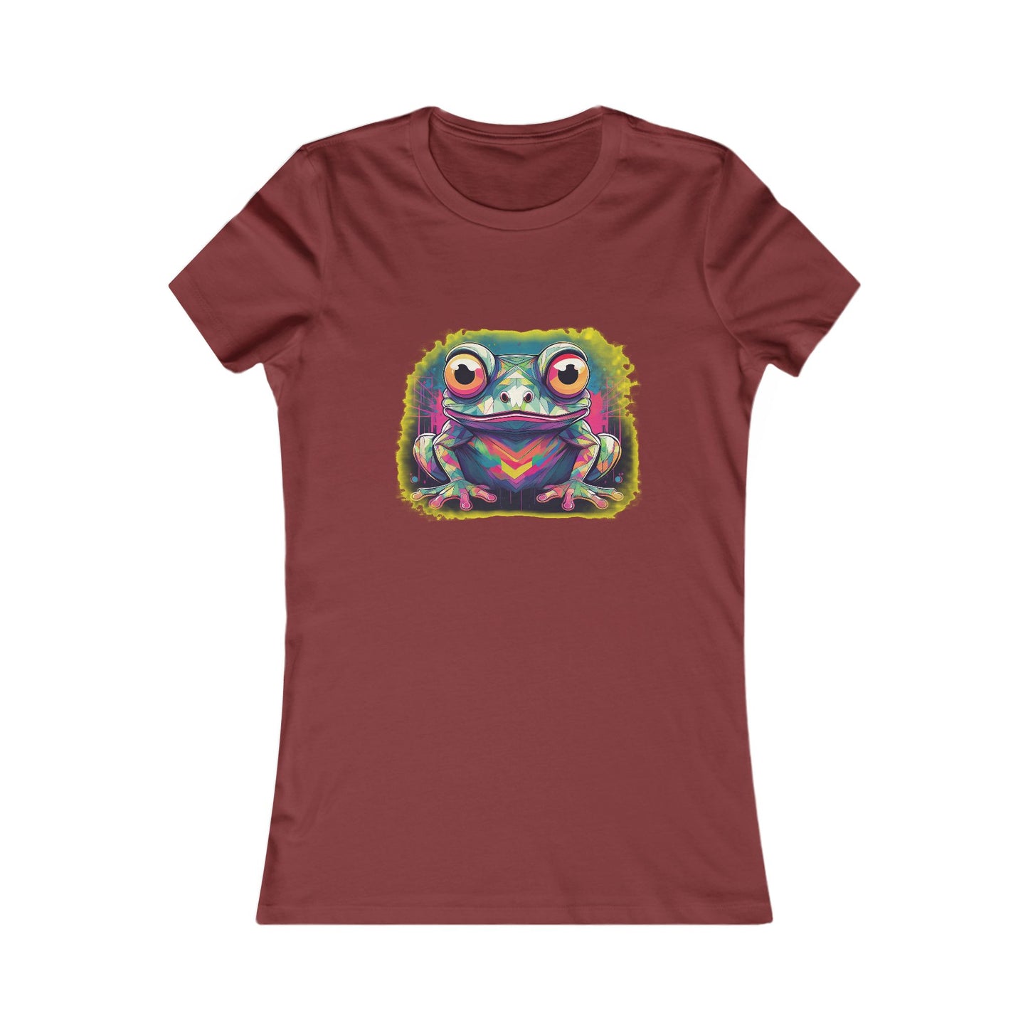 Geo Neon Tree Frog Tee | Funky Frog Top | Women's Nature Tee | Quirky Animal Gift | Pacific NW Gear Co