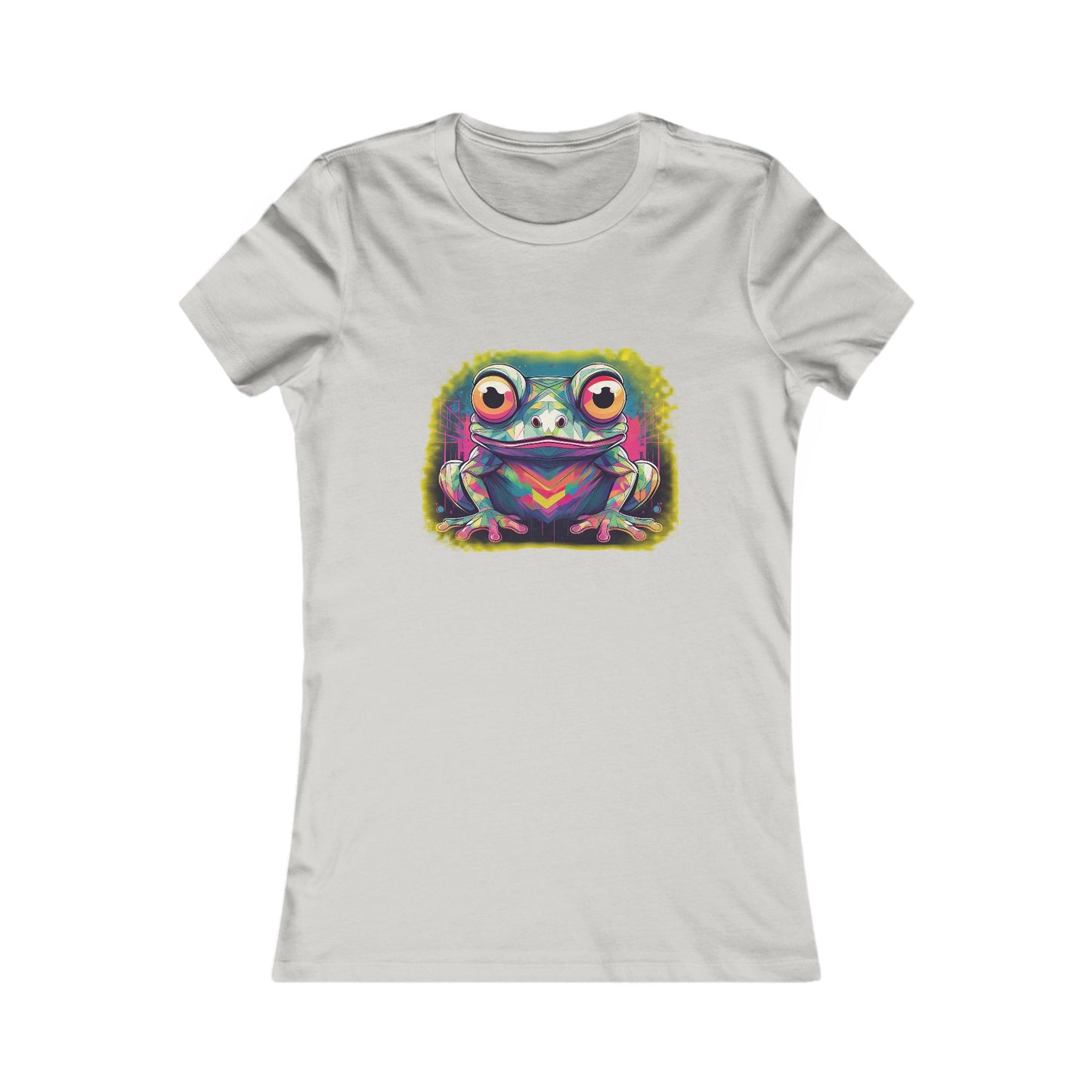 Geo Neon Tree Frog Tee | Funky Frog Top | Women's Nature Tee | Quirky Animal Gift | Pacific NW Gear Co