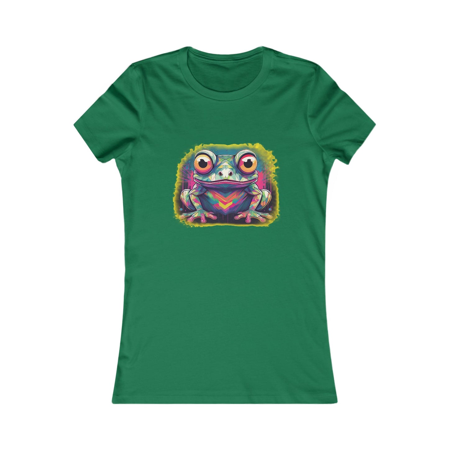 Geo Neon Tree Frog Tee | Funky Frog Top | Women's Nature Tee | Quirky Animal Gift | Pacific NW Gear Co