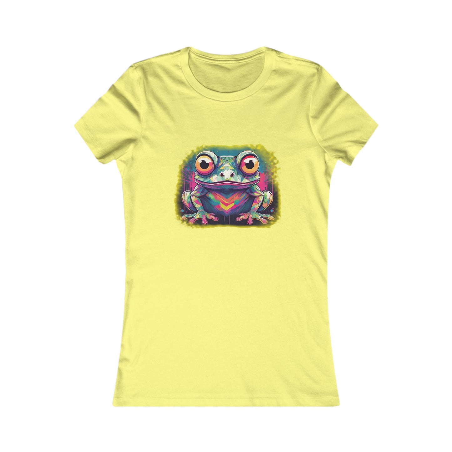 Geo Neon Tree Frog Tee | Funky Frog Top | Women's Nature Tee | Quirky Animal Gift | Pacific NW Gear Co