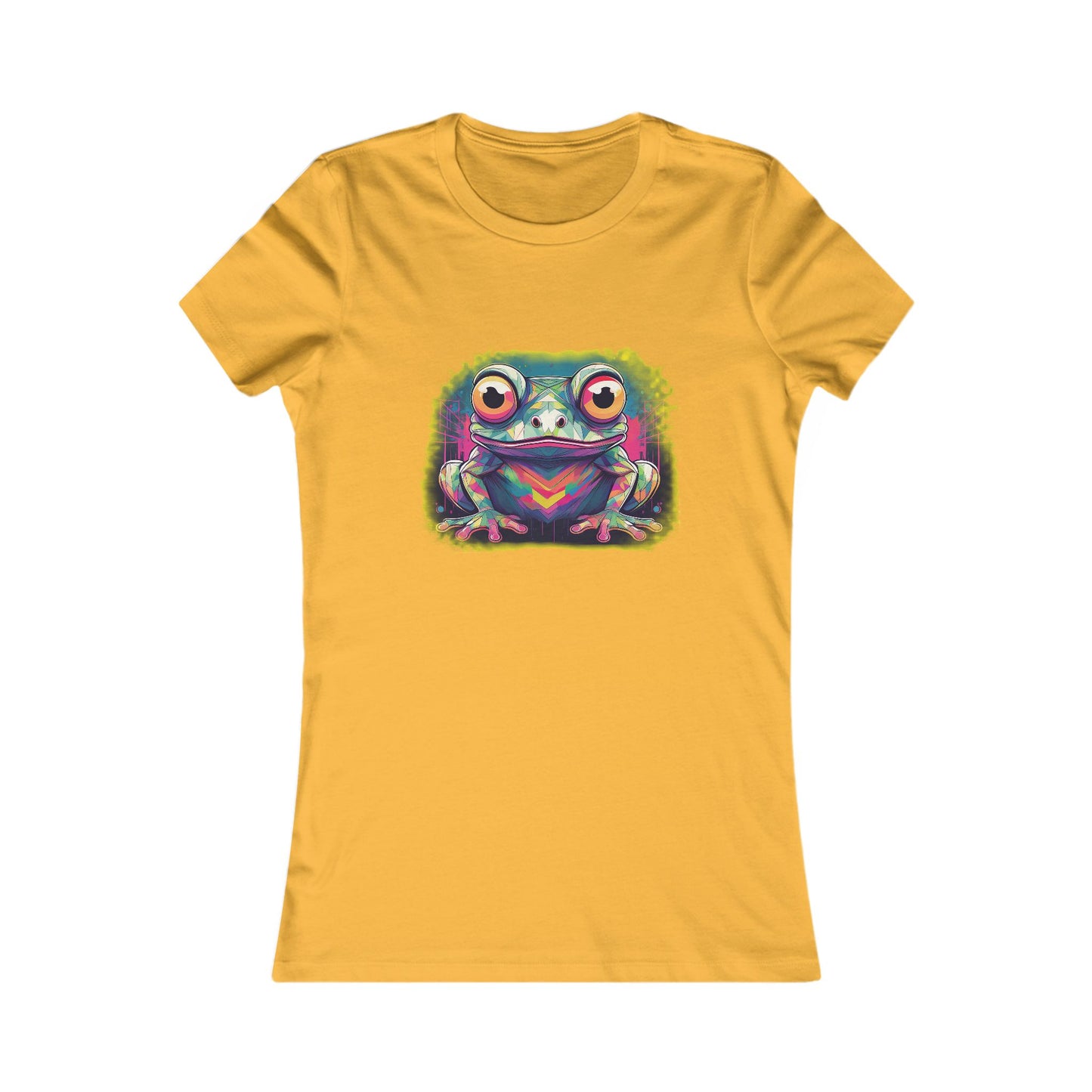 Geo Neon Tree Frog Tee | Funky Frog Top | Women's Nature Tee | Quirky Animal Gift | Pacific NW Gear Co