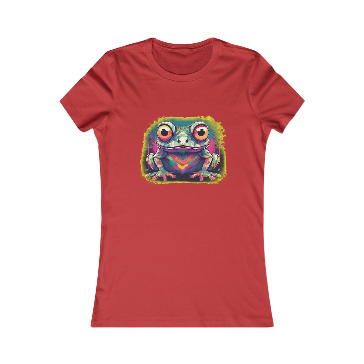Geo Neon Tree Frog Tee | Funky Frog Top | Women's Nature Tee | Quirky Animal Gift | Pacific NW Gear Co