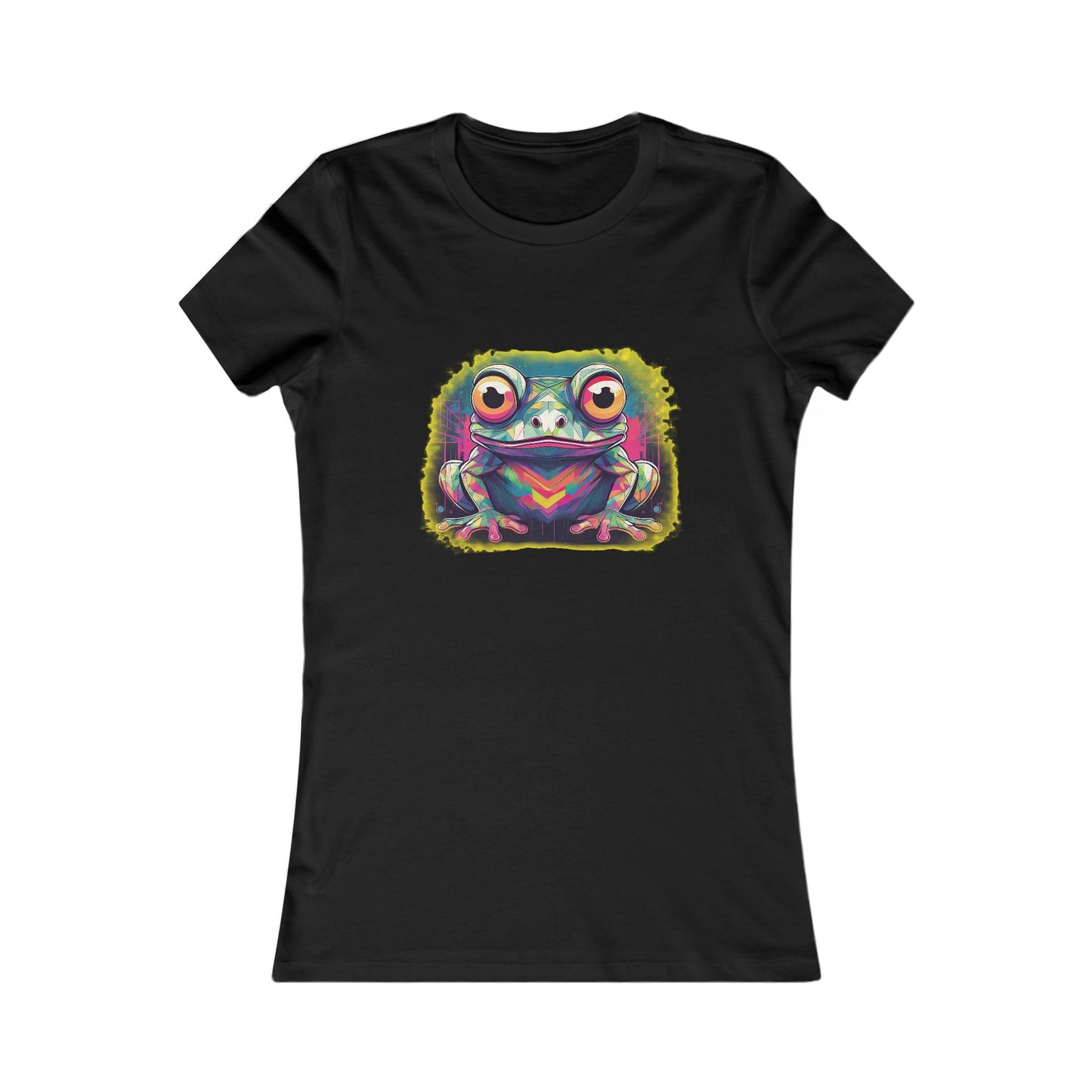 Geo Neon Tree Frog Tee | Funky Frog Top | Women's Nature Tee | Quirky Animal Gift | Pacific NW Gear Co