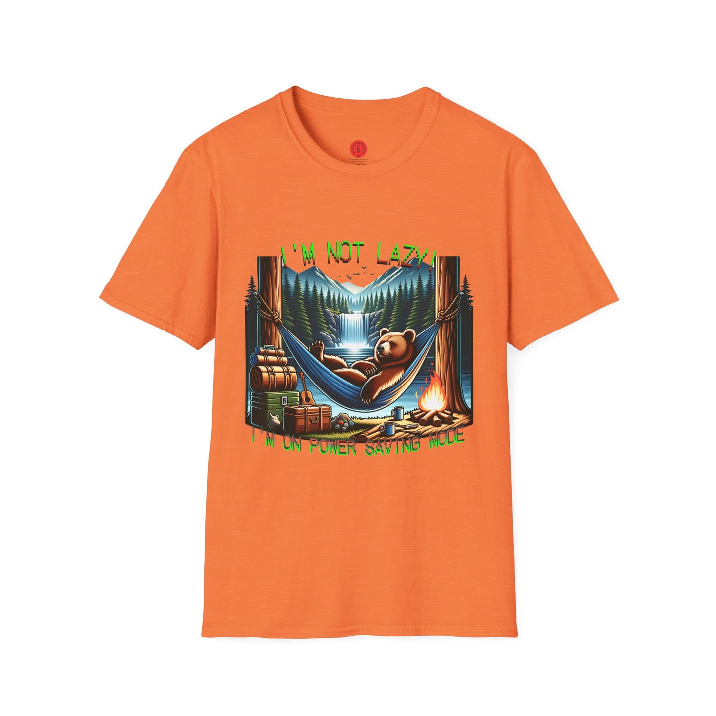 Lazy Bear Camp Tee | Funny Bear Shirt | I'm Not Lazy, I'm On Power Saving Mode! | Relaxed Fit Tee | Pacific NW Gear Co.