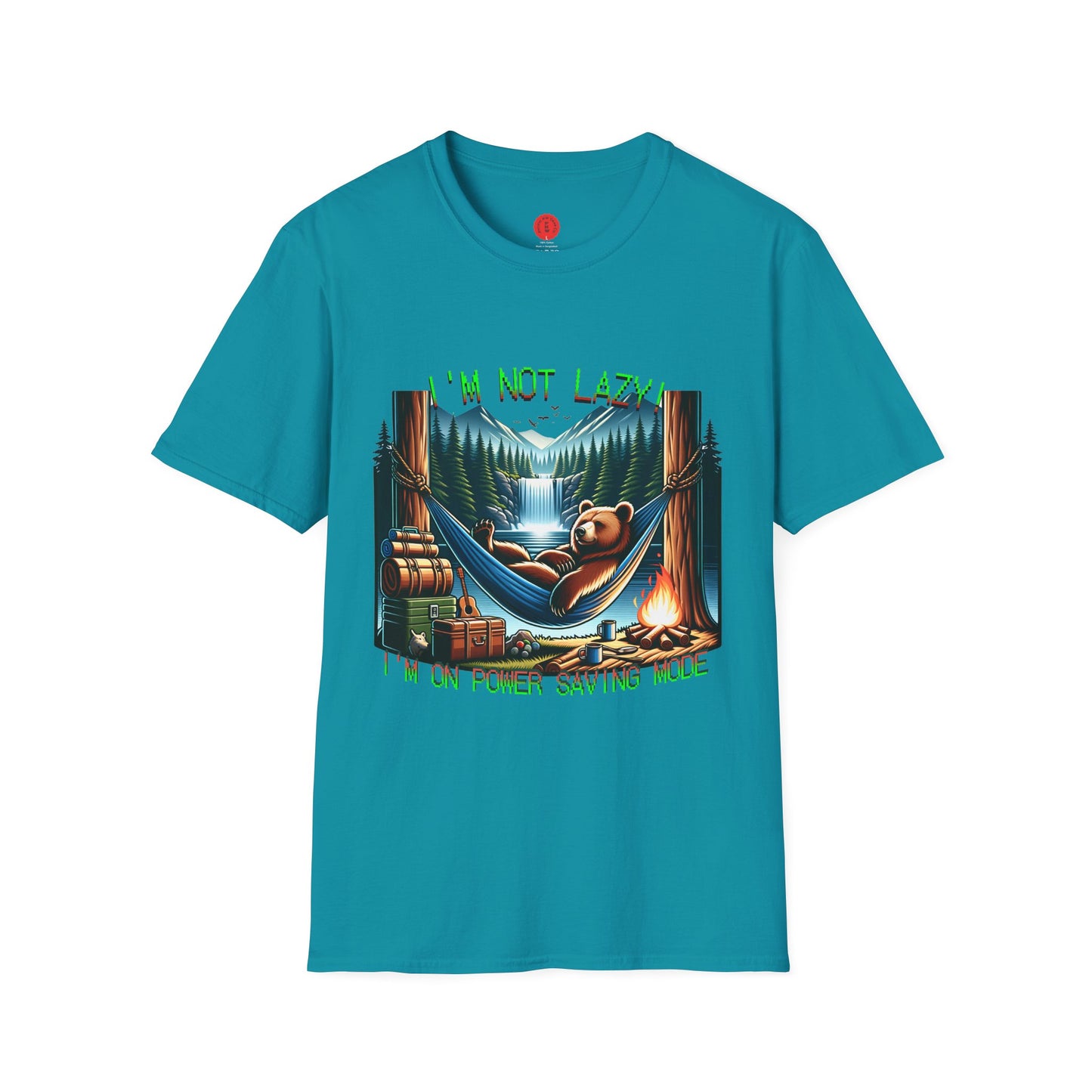 Lazy Bear Camp Tee | Funny Bear Shirt | I'm Not Lazy, I'm On Power Saving Mode! | Relaxed Fit Tee | Pacific NW Gear Co.