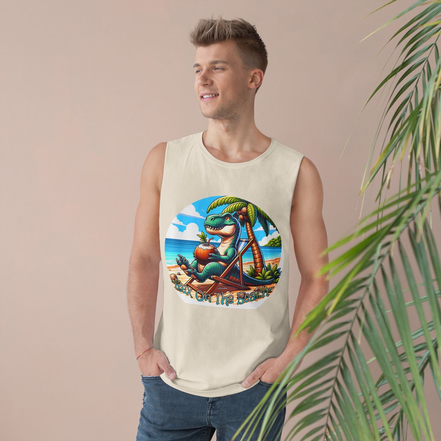 Rex On The Beach Tank Top | Funny T-Rex Shirt | Beach Vacation Tee | Dinosaur Gift | Pacific NW Gear Co.