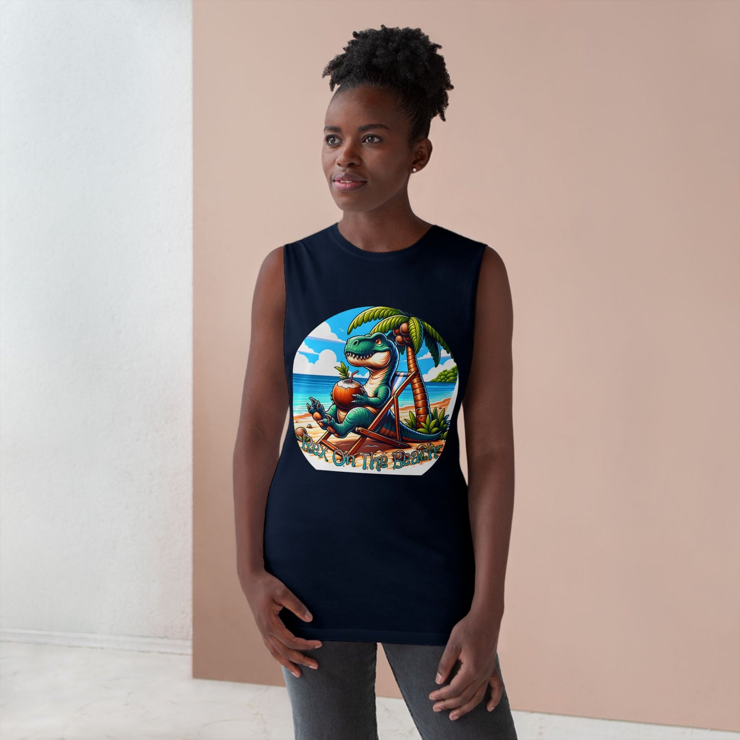 Rex On The Beach Tank Top | Funny T-Rex Shirt | Beach Vacation Tee | Dinosaur Gift | Pacific NW Gear Co.