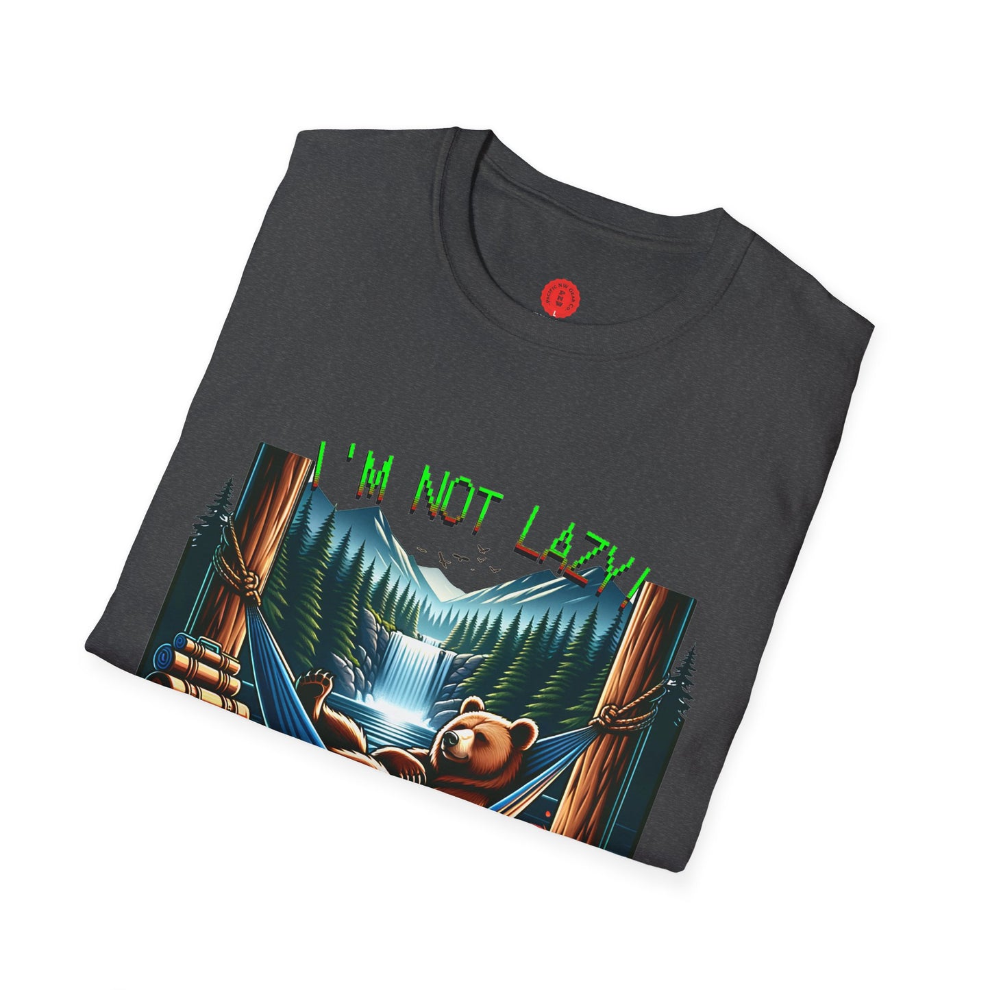 Lazy Bear Camp Tee | Funny Bear Shirt | I'm Not Lazy, I'm On Power Saving Mode! | Relaxed Fit Tee | Pacific NW Gear Co.