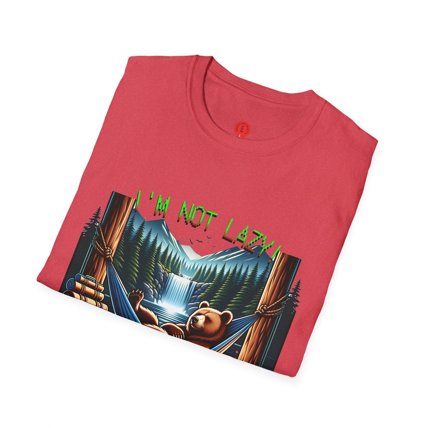 Lazy Bear Camp Tee | Funny Bear Shirt | I'm Not Lazy, I'm On Power Saving Mode! | Relaxed Fit Tee | Pacific NW Gear Co.