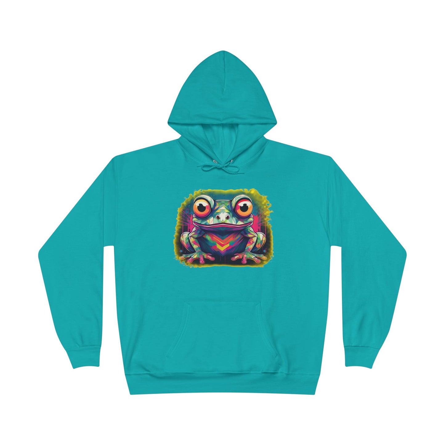 Geo Neon Tree Frog Hoodie | Cute Frog Gift | Nature Lover Sweatshirt | Eco Hoodie | Pacific NW Gear Co