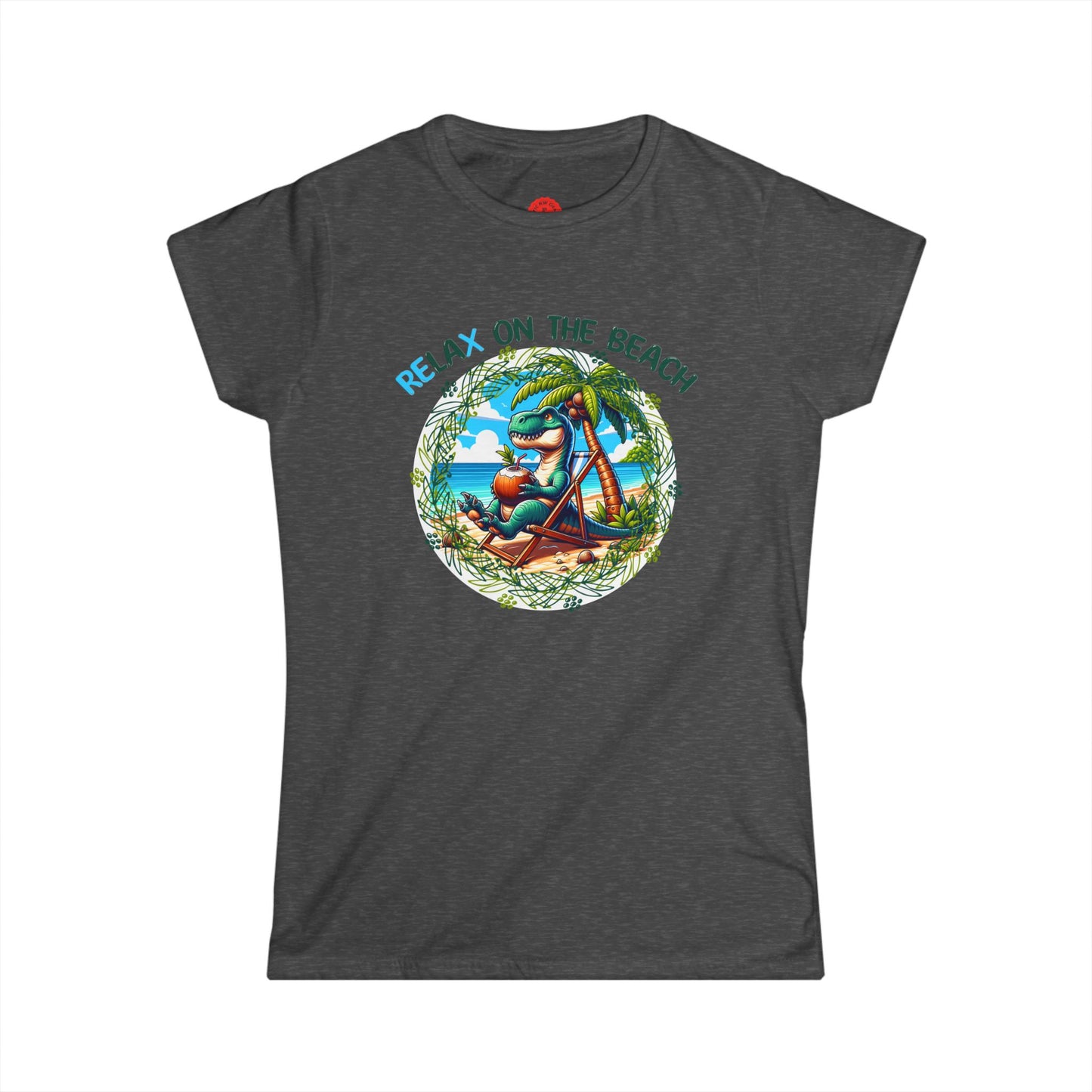 Relaxing Rex Beach Tee | Funny T-Rex Shirt | Women's Summer T-Shirt | Vacation Gift | Pacific NW Gear Co