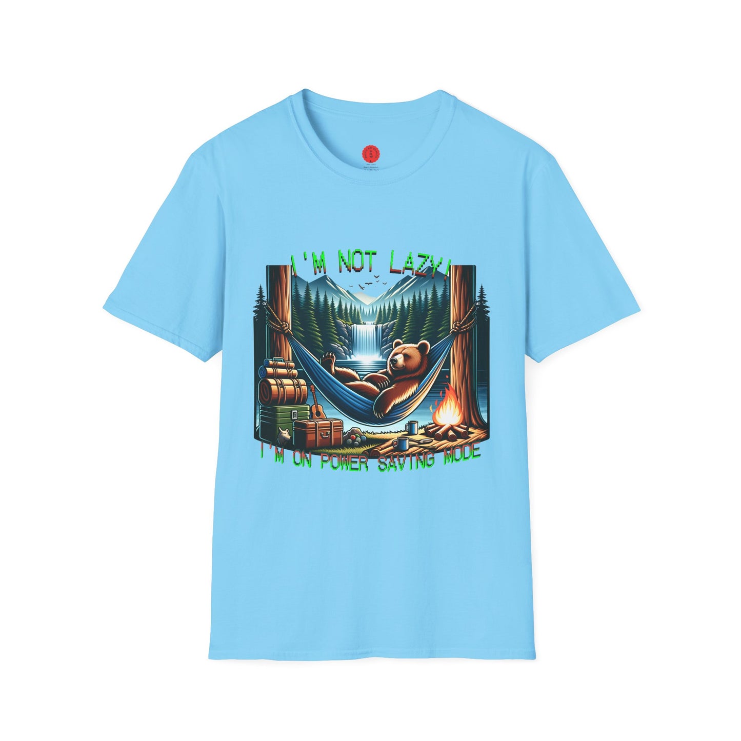 Lazy Bear Camp Tee | Funny Bear Shirt | I'm Not Lazy, I'm On Power Saving Mode! | Relaxed Fit Tee | Pacific NW Gear Co.