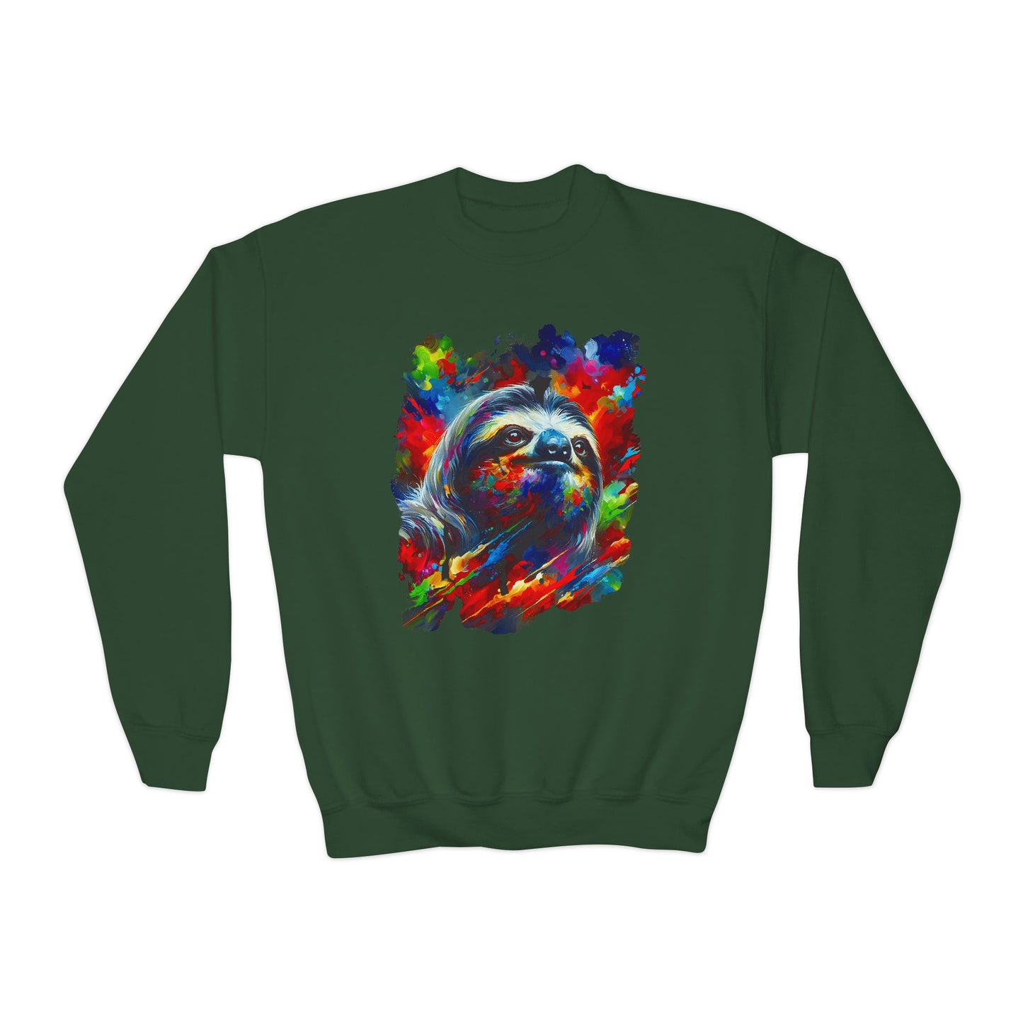 Happy Sloth Sweatshirt | Kids' Graphic Sweater | Colorful Youth Clothing | Sloth Gift | Pacific NW Gear Co