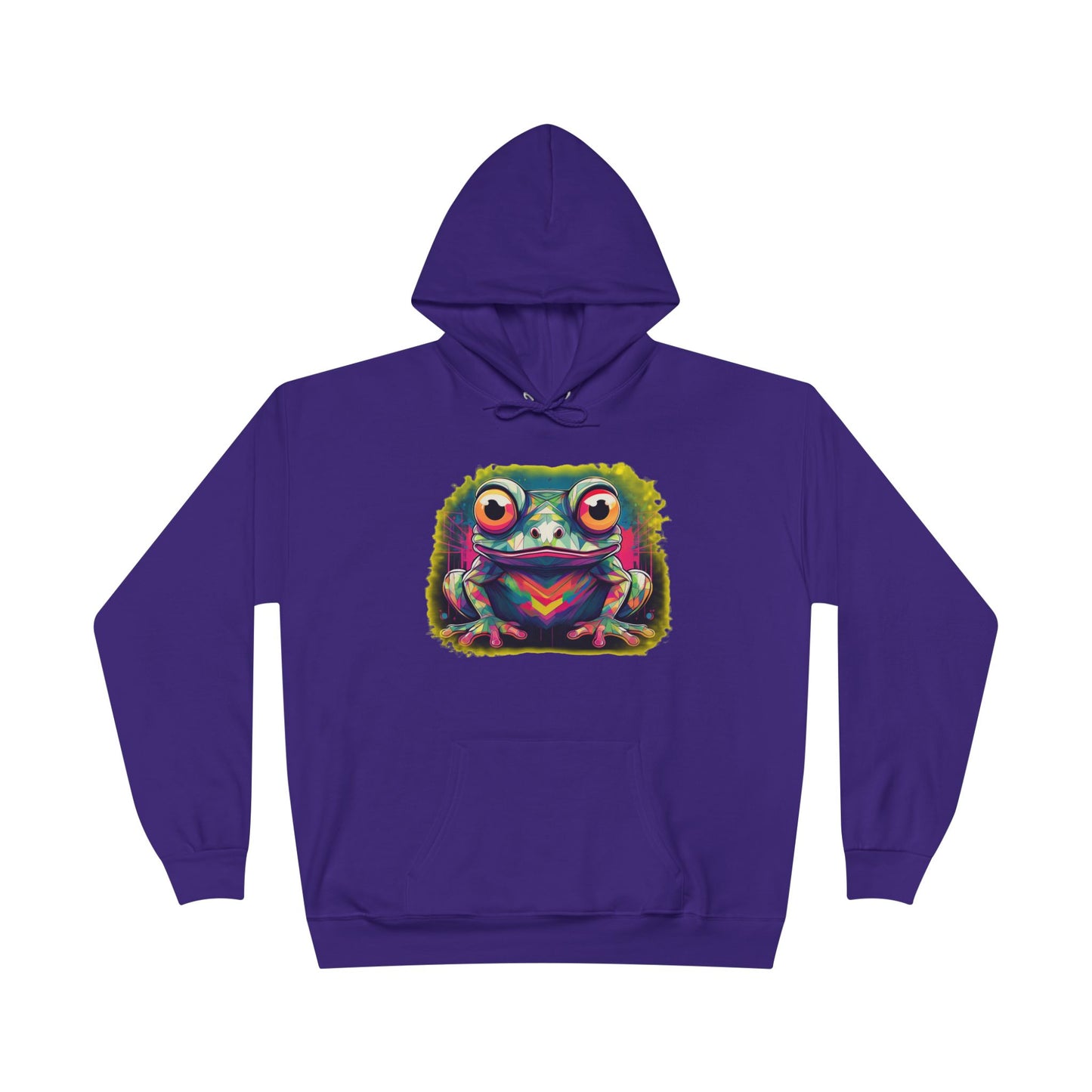 Geo Neon Tree Frog Hoodie | Cute Frog Gift | Nature Lover Sweatshirt | Eco Hoodie | Pacific NW Gear Co