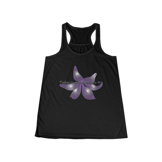 Floral Racerback Tank | "Today is a Good Day to Try" | Women's Summer Top | By Pacific NW Gear Co.