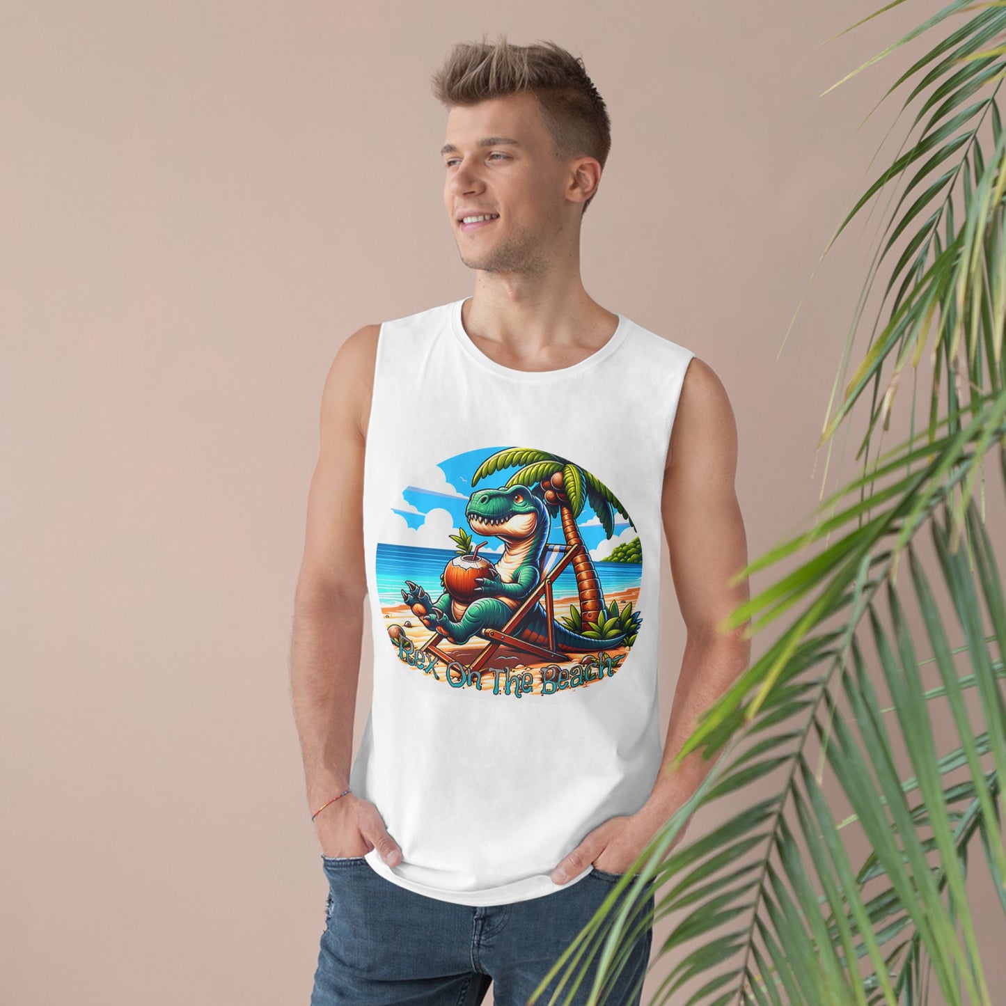 Rex On The Beach Tank Top | Funny T-Rex Shirt | Beach Vacation Tee | Dinosaur Gift | Pacific NW Gear Co.