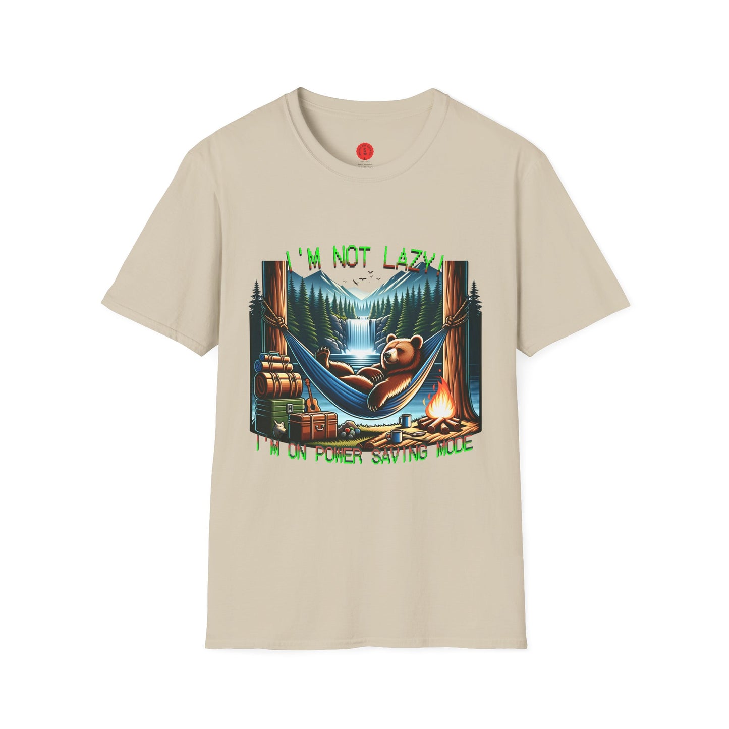 Lazy Bear Camp Tee | Funny Bear Shirt | I'm Not Lazy, I'm On Power Saving Mode! | Relaxed Fit Tee | Pacific NW Gear Co.