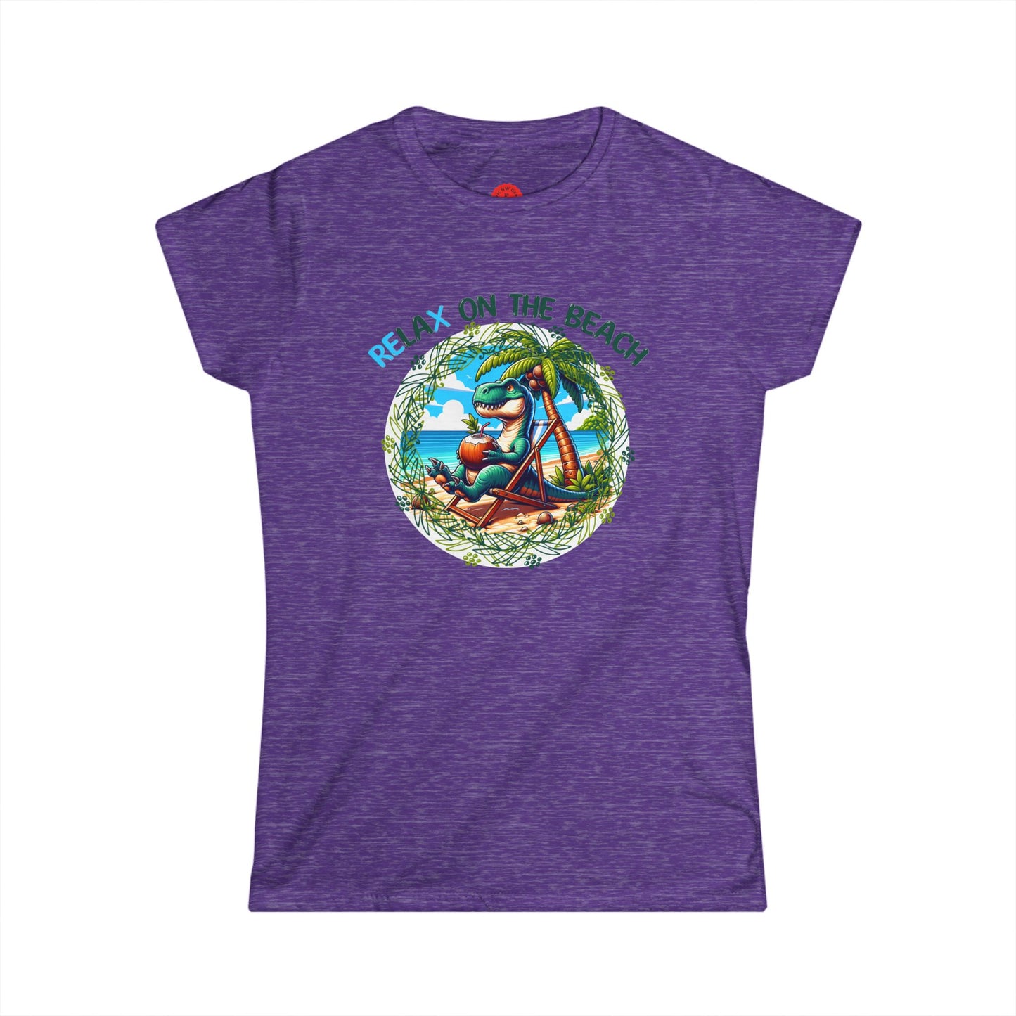 Relaxing Rex Beach Tee | Funny T-Rex Shirt | Women's Summer T-Shirt | Vacation Gift | Pacific NW Gear Co