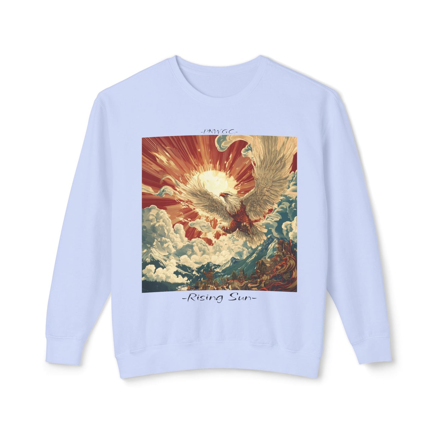 Rising Sun Crewneck Sweatshirt | Unisex Lightweight Sweater | PNW Gear Co.