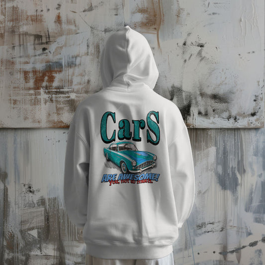Car's Are Awesome- You Not So Much! Champion Hoodie | Vintage Car Gift | Automotive Sweatshirt | Pacific NW Gear Co