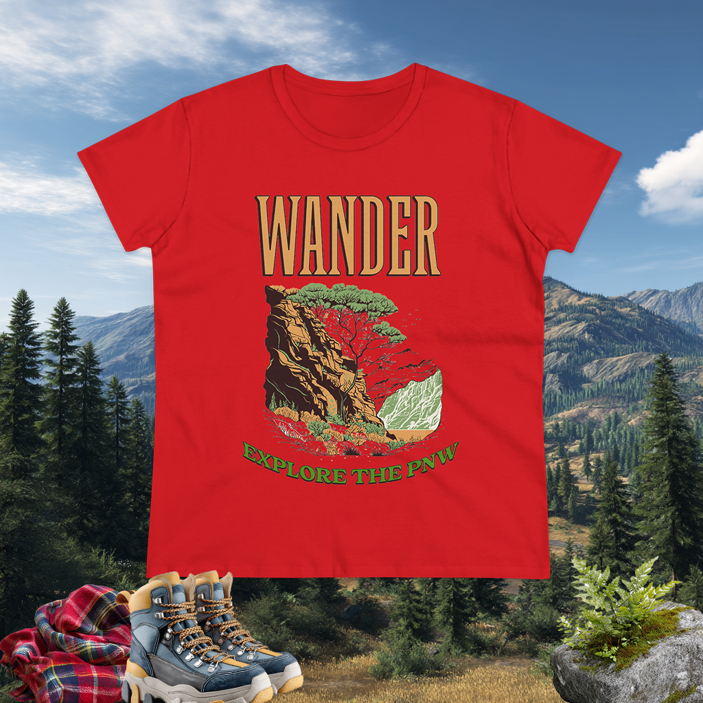 WAnder explORe Women's Shirt | Nature Lover Tee | Hiking Top | Wanderlust Gift | Adventure Graphic Tee | PNW Style | Pacific NW Gear Co
