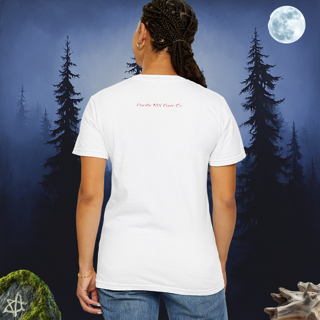 The Ghostly Howl T-Shirt | Spirit Wolf Tee | Phantom Wolf Graphic | Unisex Garment-Dyed | By Pacific NW Gear Co.