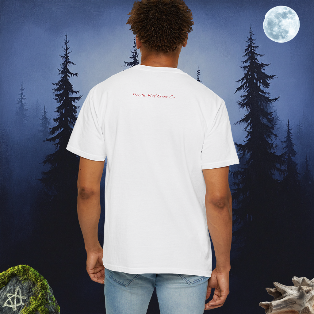 The Ghostly Howl T-Shirt | Spirit Wolf Tee | Phantom Wolf Graphic | Unisex Garment-Dyed | By Pacific NW Gear Co.