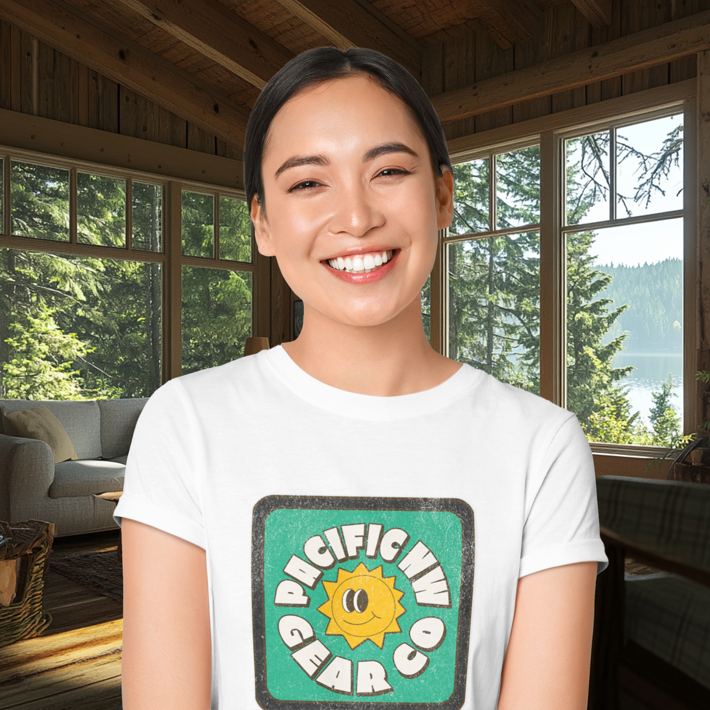 Retro Floral Tee | Women's Vintage Style Shirt | 70s Inspired Top | Sunshine Gift for Her | Pacific NW Gear Co
