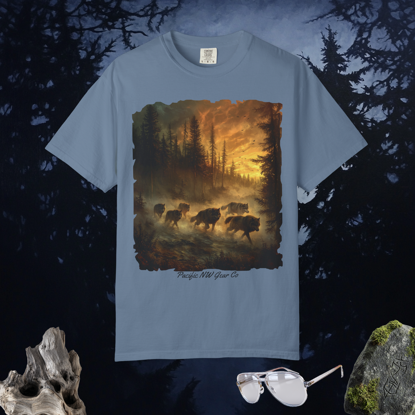 Run With the Pack- Tee | Nature Wolf Graphic | Animal Graphic | Unisex T-Shirt | Pacific NW Gear Co