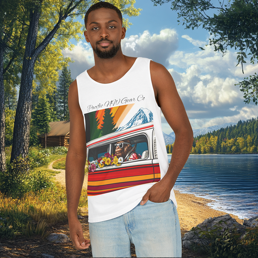 PNW Tourist Sasquatch- Tank Top | Cryptid Design | Legendary Creature | 100% US Cotton | Relaxed Fit | Pacific NW Gear Co.
