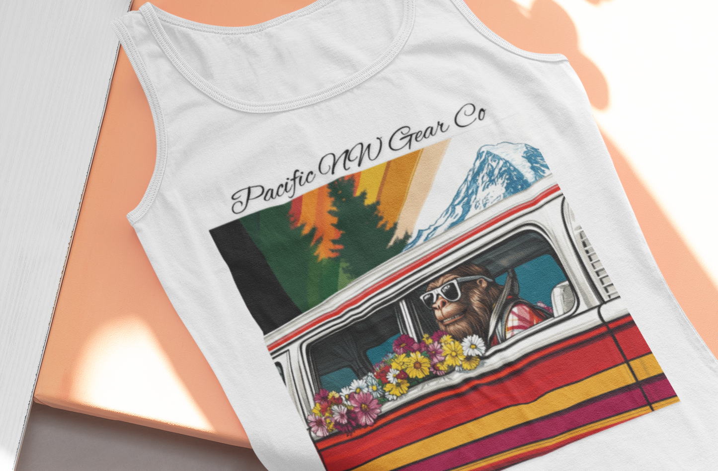 PNW Tourist Sasquatch- Tank Top | Cryptid Design | Legendary Creature | 100% US Cotton | Relaxed Fit | Pacific NW Gear Co.