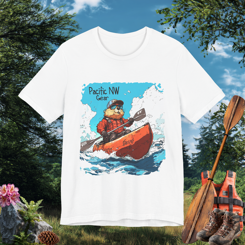 Pacy The Kayaker! | Pacific NW Otter T-Shirt | Outdoor Adventure Tee | Nature Tee | Pacific NW Gear Co