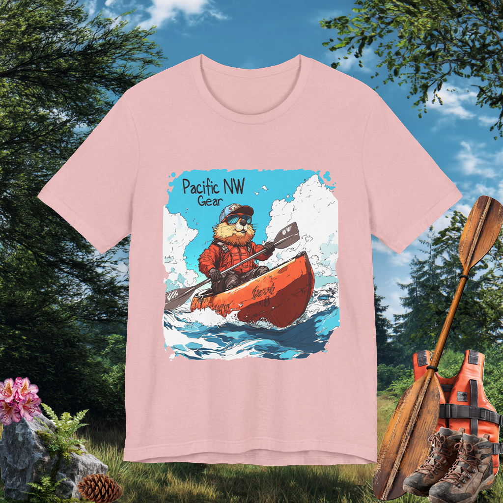 Pacy The Kayaker! | Pacific NW Otter T-Shirt | Outdoor Adventure Tee | Nature Tee | Pacific NW Gear Co