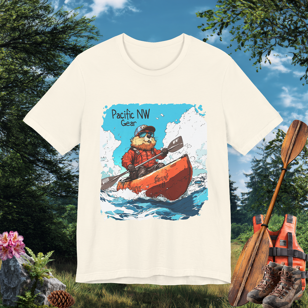 Pacy The Kayaker! | Pacific NW Otter T-Shirt | Outdoor Adventure Tee | Nature Tee | Pacific NW Gear Co